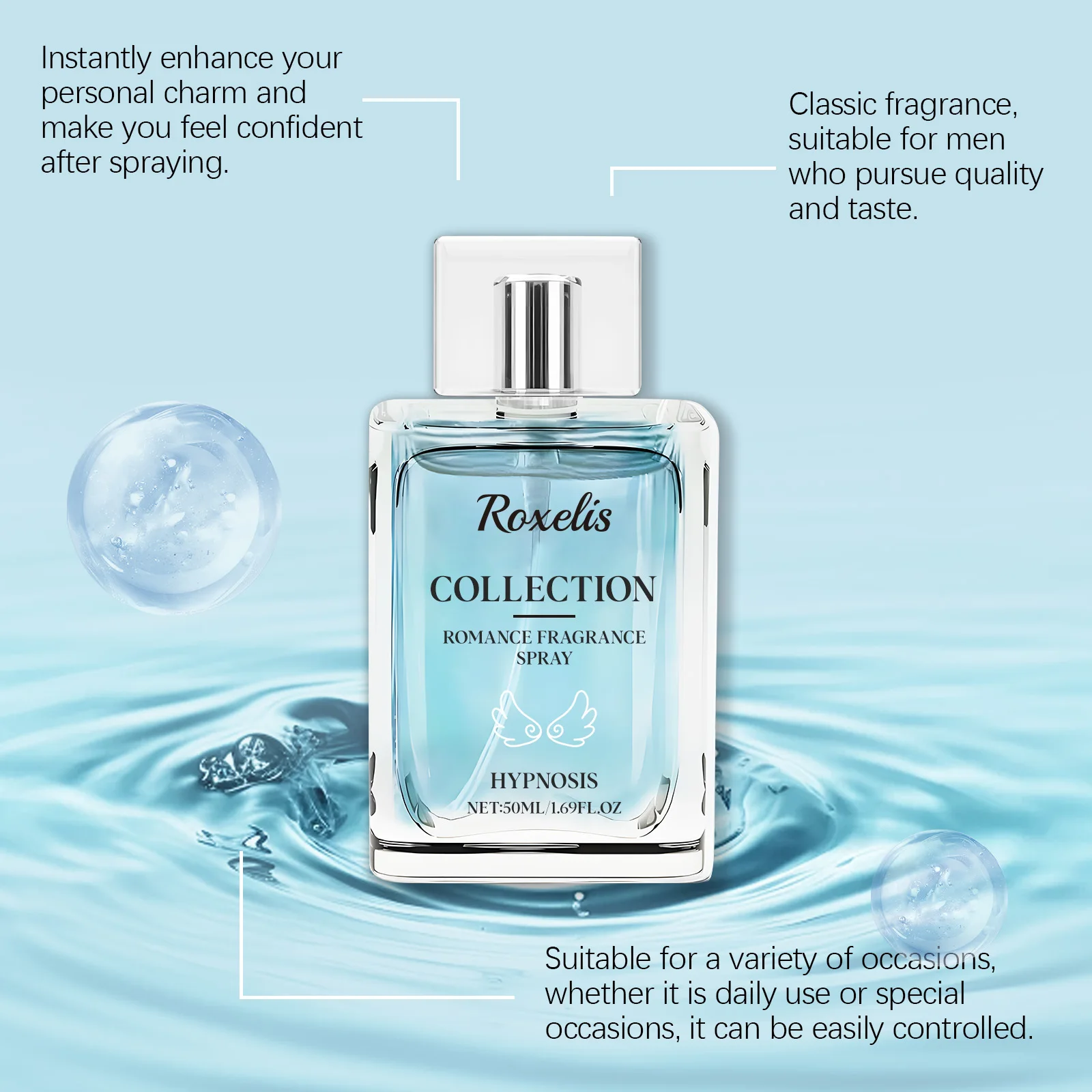 عطر كولونيا أنيق من روكسيليس، عطر يدوم طويلاً، جو يؤرخ يومي، تحسين الثقة الساحرة، كولونيا للرجال صديق للبشرة #2