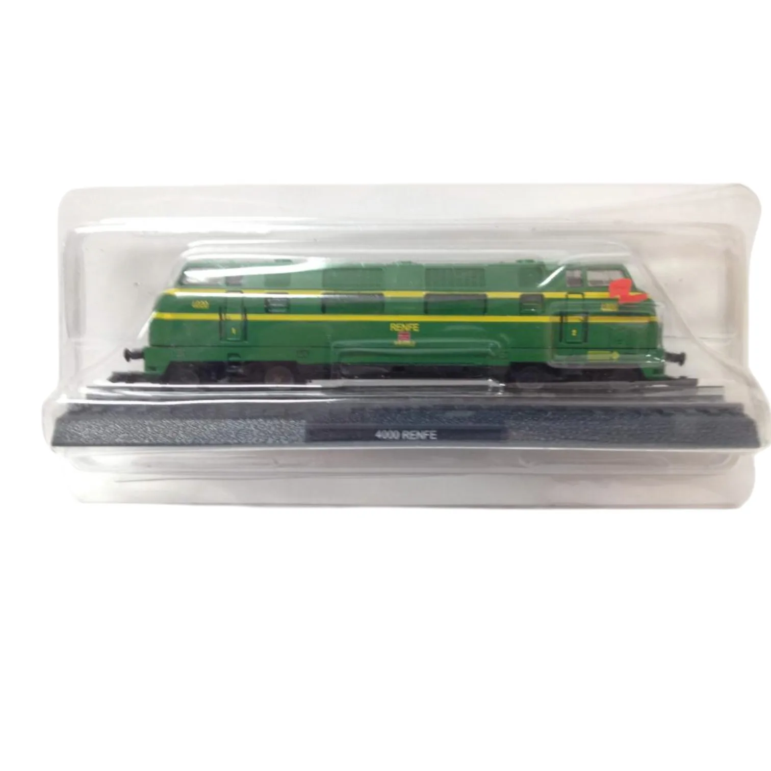 Del Prado، سلسلة قاطرة نموذجية ثابتة 4000 مقياس Renfe N 1:160، مصغر بدون محرك، مجموعة قاطرة عالمية، اسم قاعدة تغليف البثرة الأصلية وعلم البلد #2