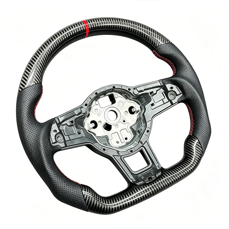 Carbon Fiber Leather Steering Wheel for VW Golf MK7 GTI R Passat Polo | Plug and Play, No Modification, Sport Upgrade