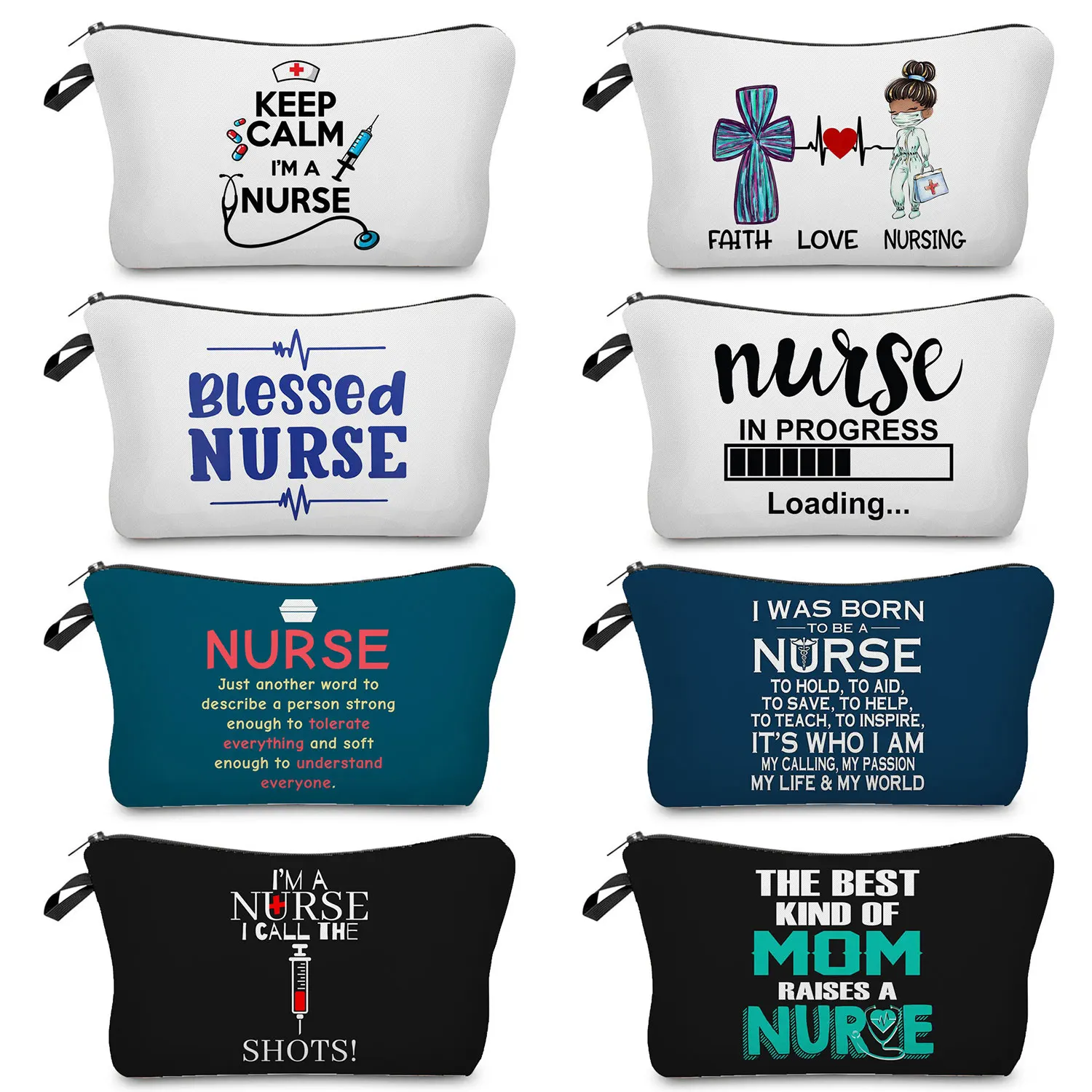 Organizer Toiletry Kit Nurse Cosmetic Bag Cartoon Letter Print Hospital Doctor Gift Makeup Bag Girl Pencil Case Women\'s Travel