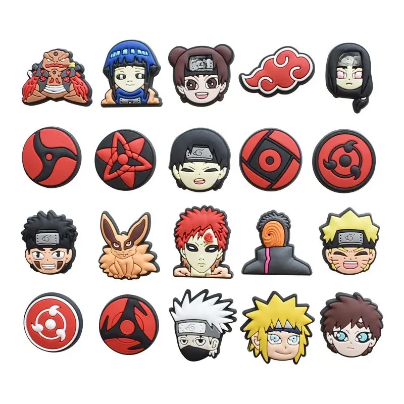 Breloques de décoration Naruto, 1 pièce, sandales mignonnes, accessoires de chaussures, Badges Kawaii en PVC, bricolage pour garçons, cadeau de noël pour enfants