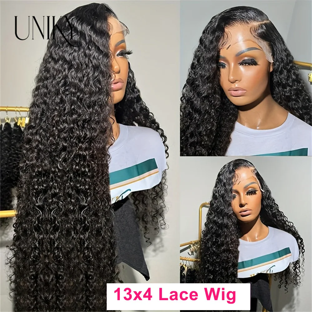 uniky Hair HD Lace Frontal Wig Pre Cut Glueless Wig Human Hair Ready to Wear Pre Plucked Brazilian Curly Human Hair Wigs