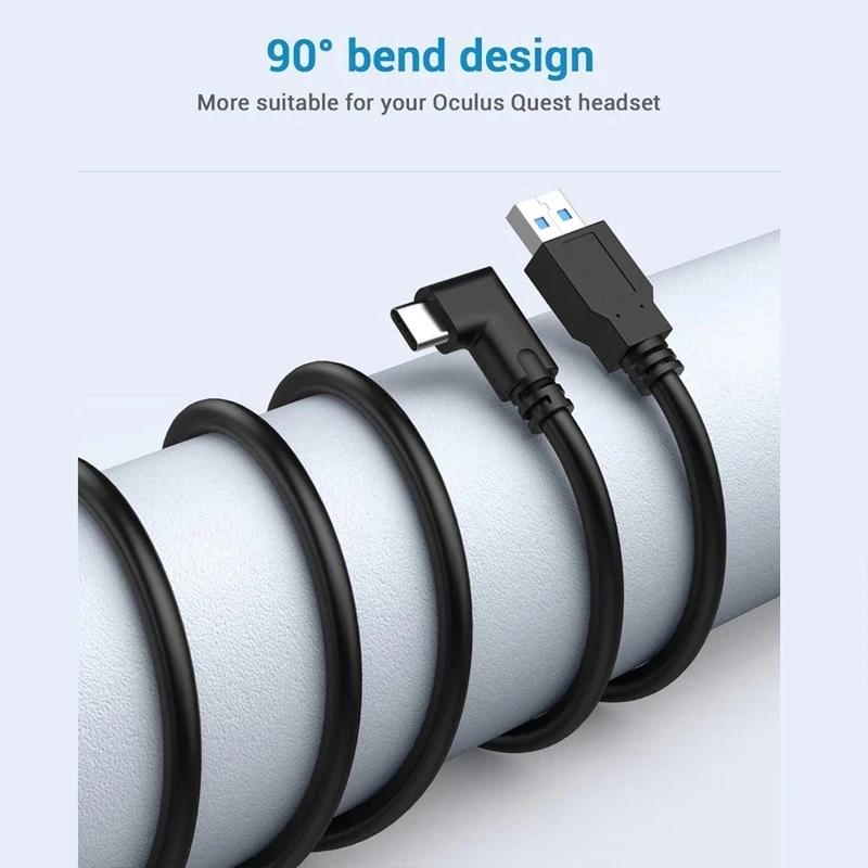 Ficep สายเคเบิลสำหรับเควส2/สำหรับเควสต์โปร/สำหรับ Pico 4 Link VR ชุดหูฟัง USB 3.0 Type C การถ่ายโอนข้อมูล VR อุปกรณ์ชาร์จอย่างรวดเร็ว