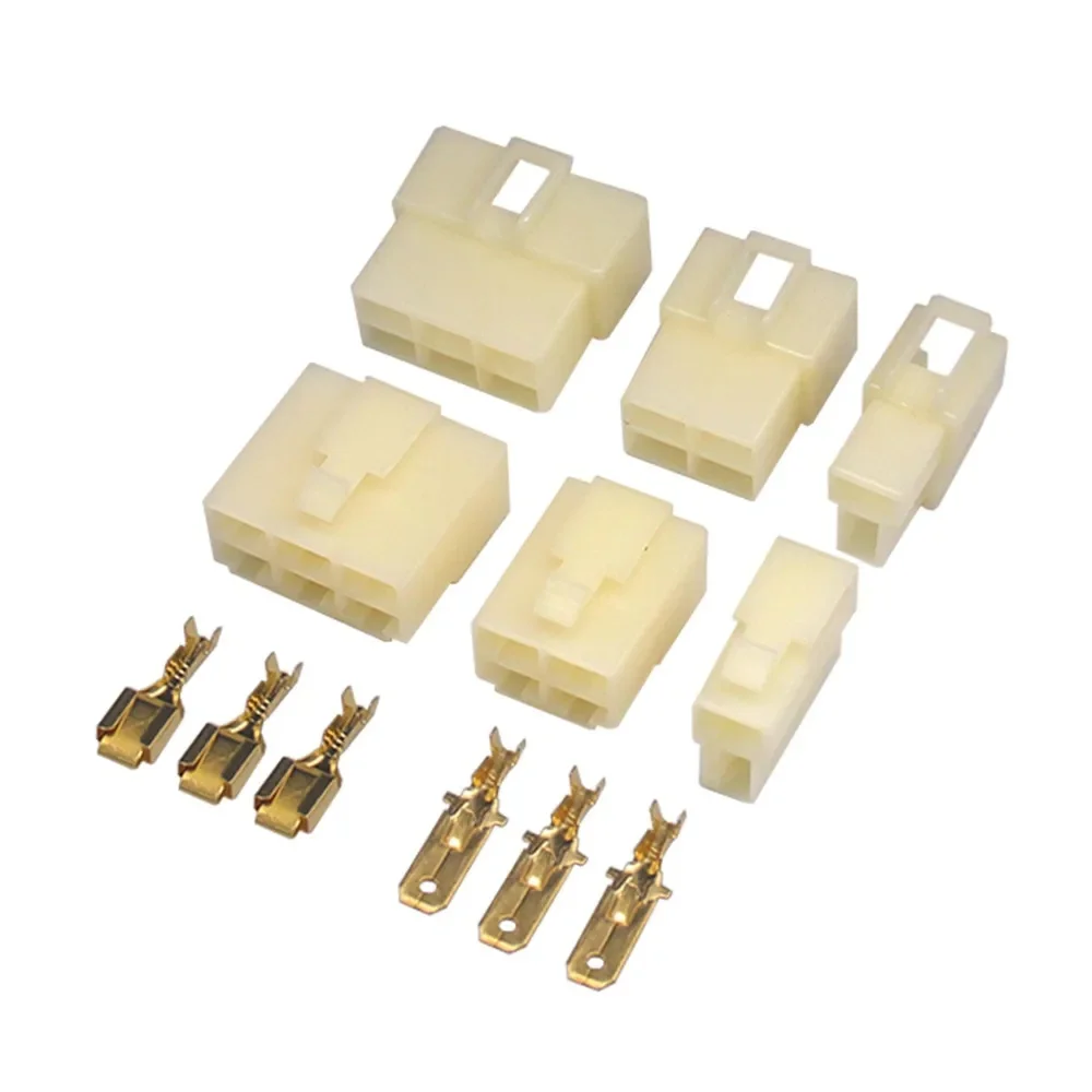 AliExpress NONE 10pcs 6.3mm 1/2/3/4/6/9 Pin Automotive 6.3 Electrical Wire Connector Male Female Cable Terminal Plug Kits for Ebike Car