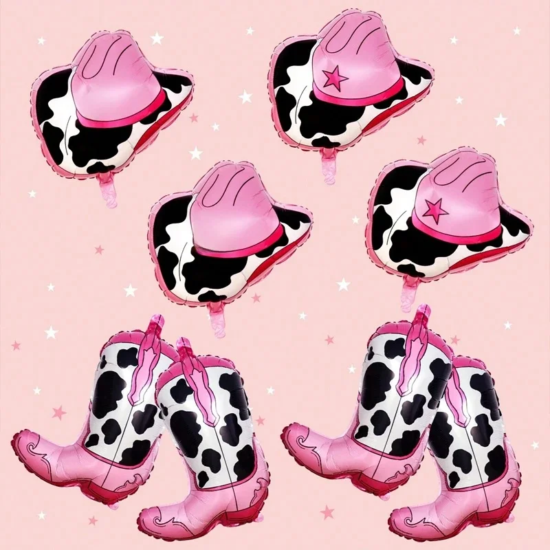 Ballons de fête sur le thème occidental, comprenant des bottes, des ballons en aluminium pour chapeau de cowboy, adaptés aux décorations d'anniversaire et de enterrement de vie de jeune fille
