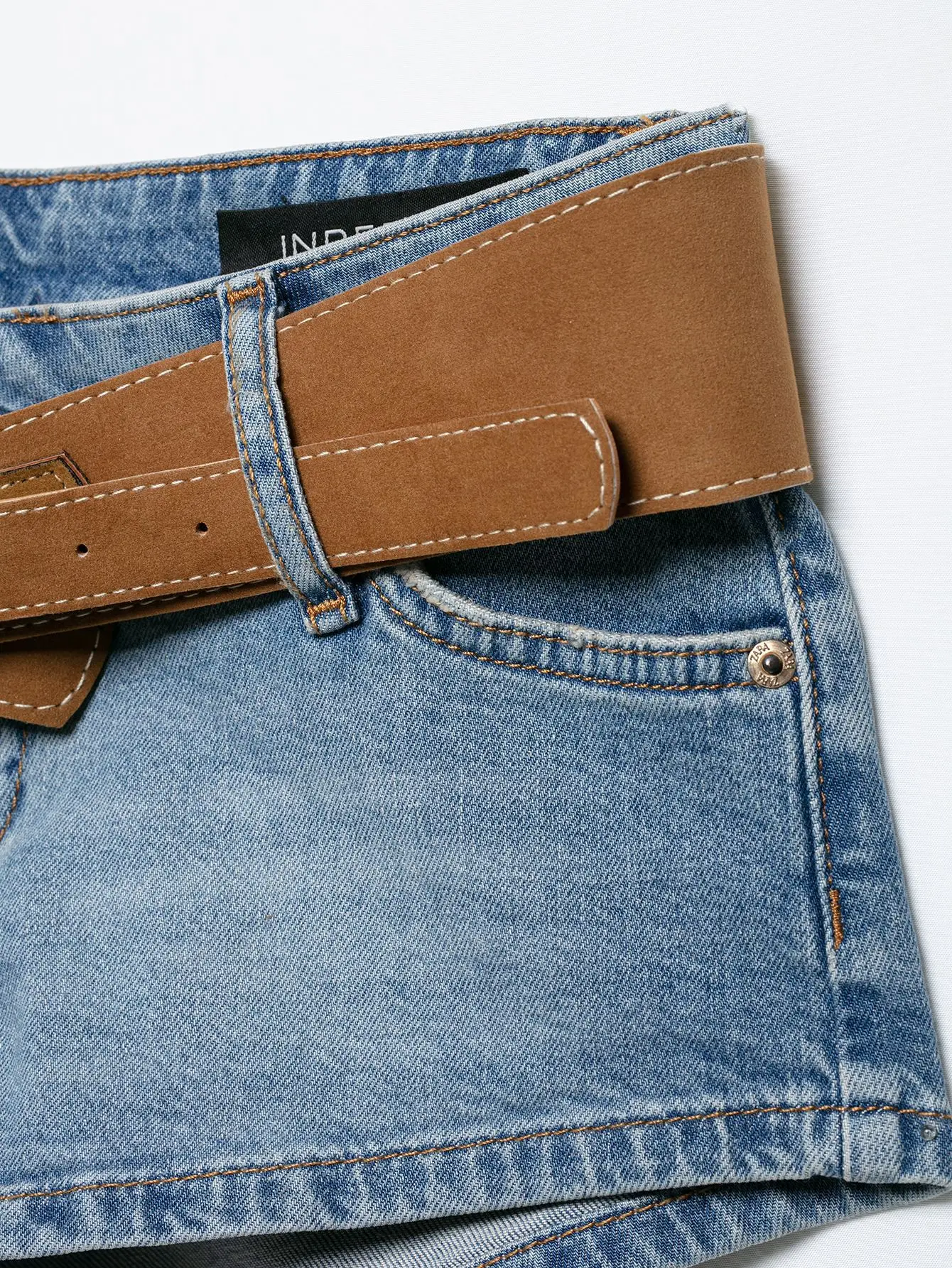 Y2K Low Waist Denim Shorts Women Summer Wide Belt Sexy Micro Mini Jeans Shorts Vintage Streetwear Clubwear Short Feminino - view 5