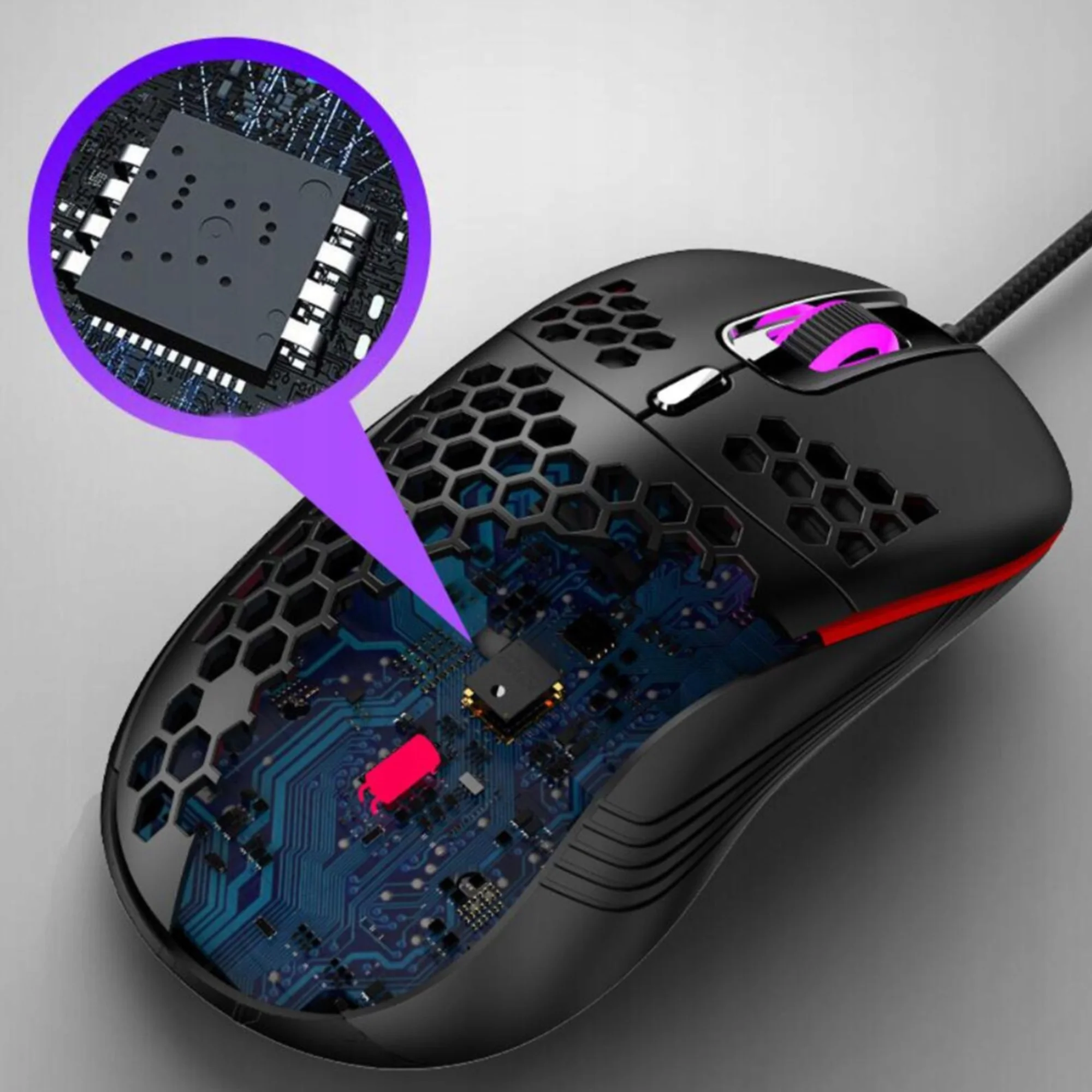 7200 DPI LED Gaming Game Wired Gaming Mouse With Side Buttons Braided Cable For Players,