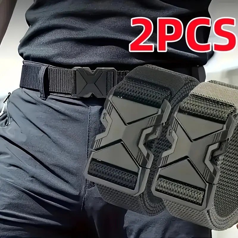Ceinture pour homme à ouverture rapide, démontage rapide, sangle en nylon épaisse, durable, adaptée aux sports de plein air, ceinture tactique pour homme