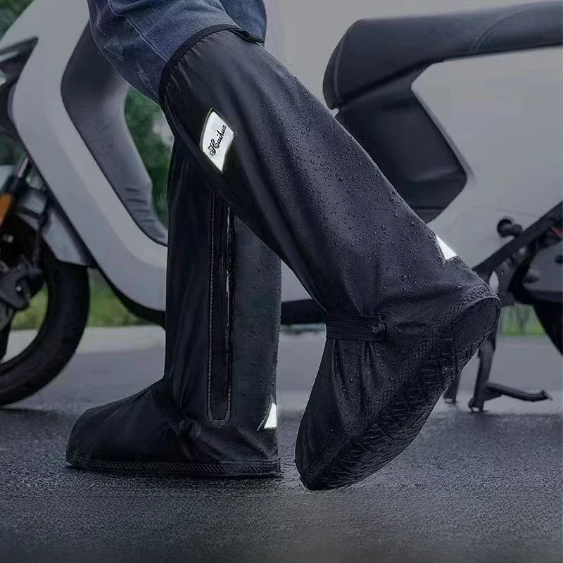 AliExpress NONE Rain Boot Shoe Cover Black Waterproof Reflector High Top Reusable Motorcycle Cycling Bike Clear Wear Shoes Dust Covers Men Women