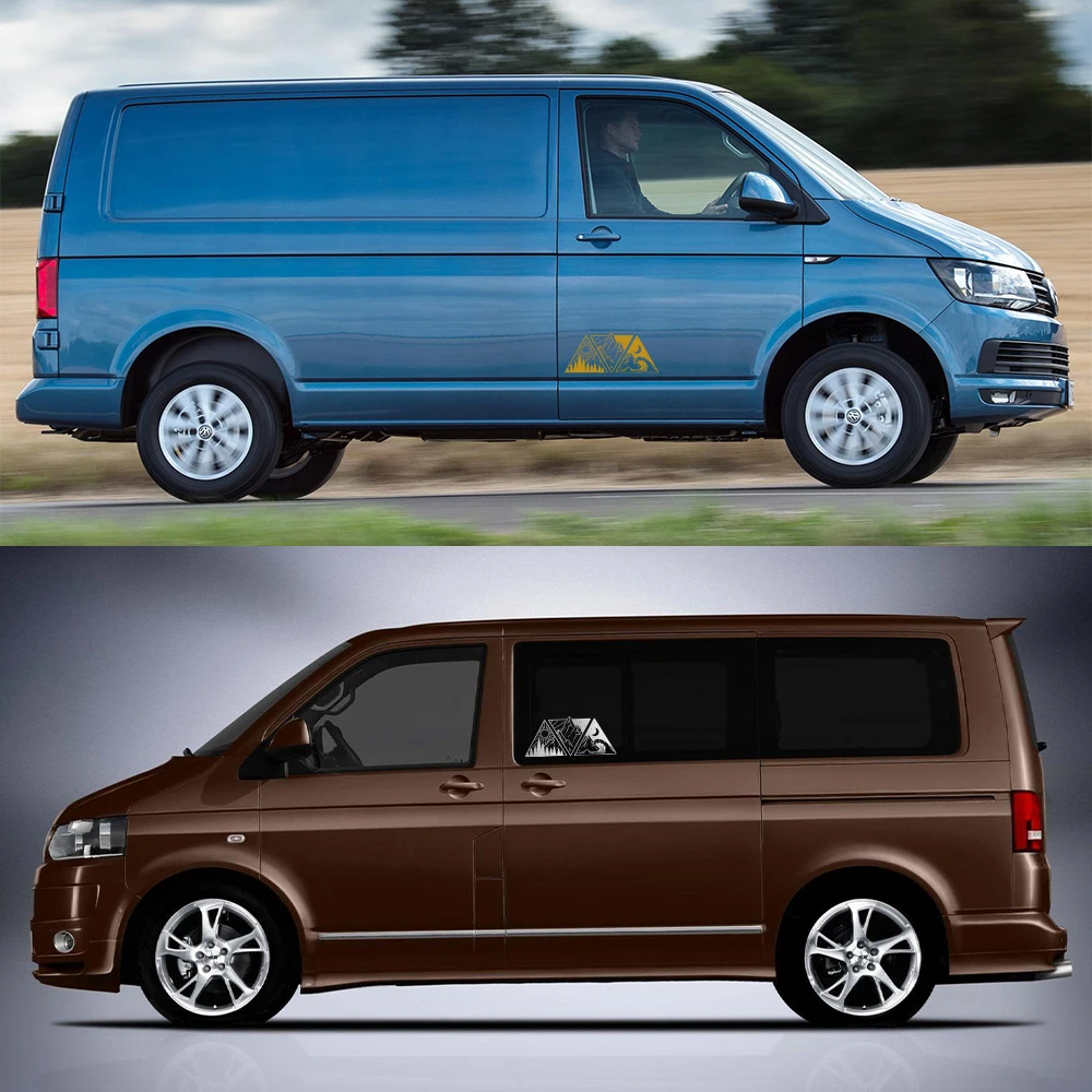 ملصقات مموجة مائية لجبال الغابات في السيارة للعربة ، وفان ، وبيت متنقل ، وسيارات الدفع الرباعي ، والبيك اب ، والبضائع ، والقافلة ، وشارات ، وملحقات ضبط السيارات