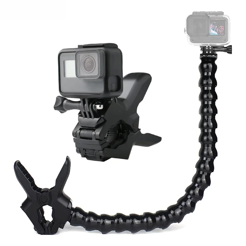 Support de bras de serrage Flexible avec col de cygne réglable, support de Clip Flexible pour GoPro Hero 13 12 11 10 9 8 DJI Action 6 5 Pro 4