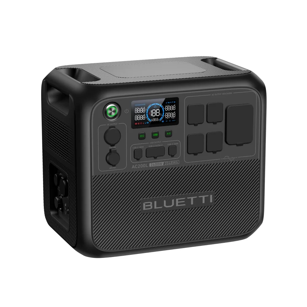 

【US Plug】BLUETTI Portable Power Station AC200L, 2400W 2048Wh LiFePO4 Battery Backup, for Home Backup, RV Trailer, Power Outage