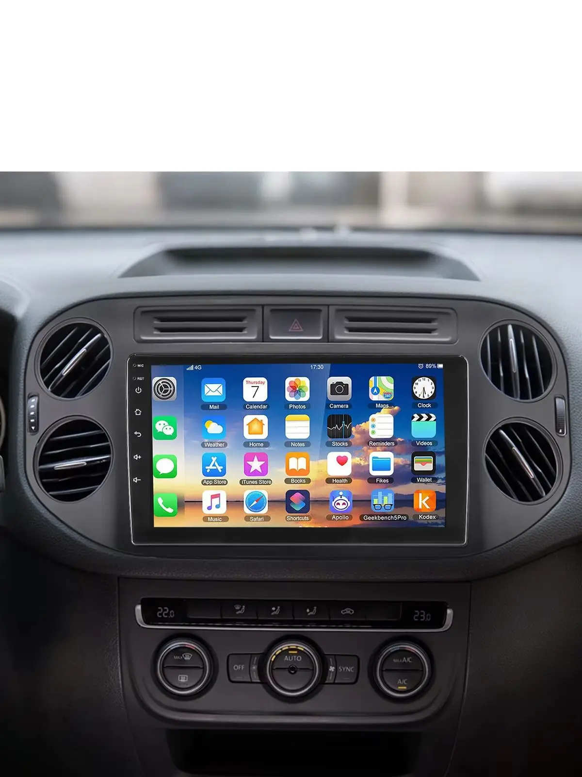 ESSGOO 9" Kabelloses Carplay Android Auto für VW Tiguan 5N 2010-2016 Autoradio Android 15 4+64G GPS-Navigation FM BT WiFi RDS SWC Mirror Link ASP Multimedia-Videoplayer IPS-Touchscreen-Haupteinheit