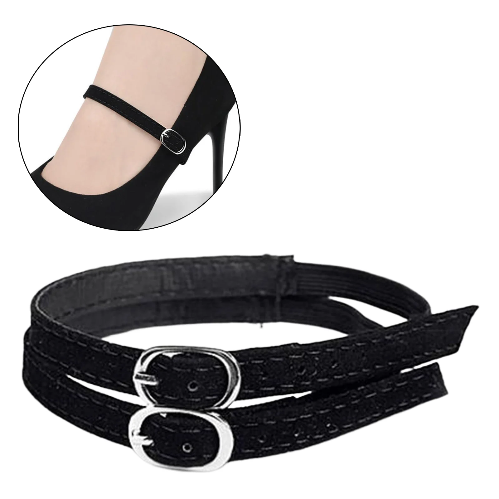 Shoe Strap Fixator Anti Loose with Buckle Leather Ankle Tie Holder Shoes Band Detachable Belts for Women Lady Shoe Accessories