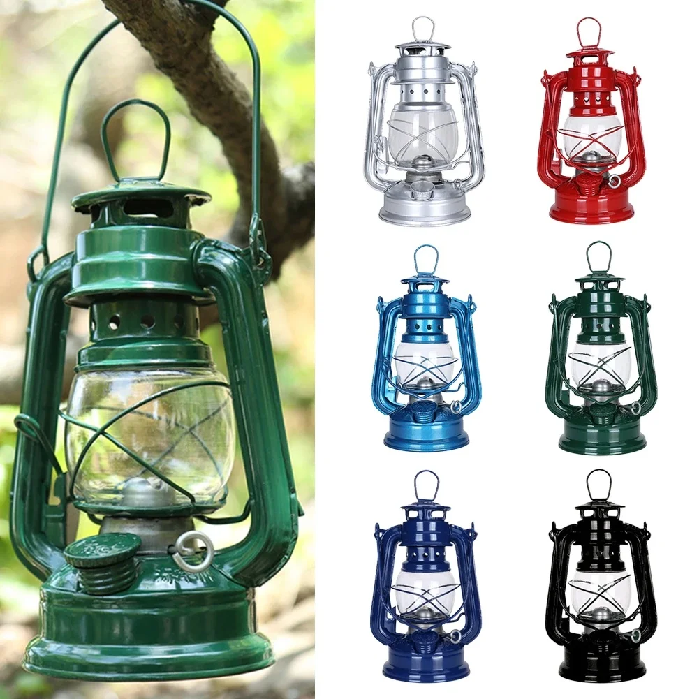 Retro campinglantaarn Kerosinelamp Draagbare handlantaarn Outdoor campingverlichting 90 ml Veel kleuren metalen lampen - afbeelding 2