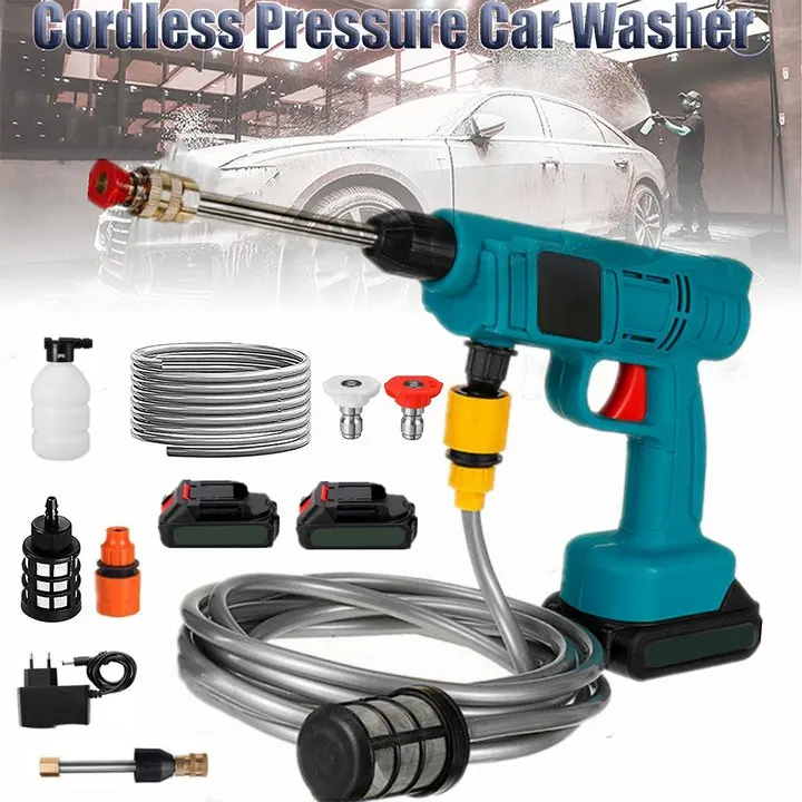 Cordless High Pressure Car Wash Washer Gun Electric Water Washing Gun Rechargeable Battery Spray Water Cleaner Power Tools