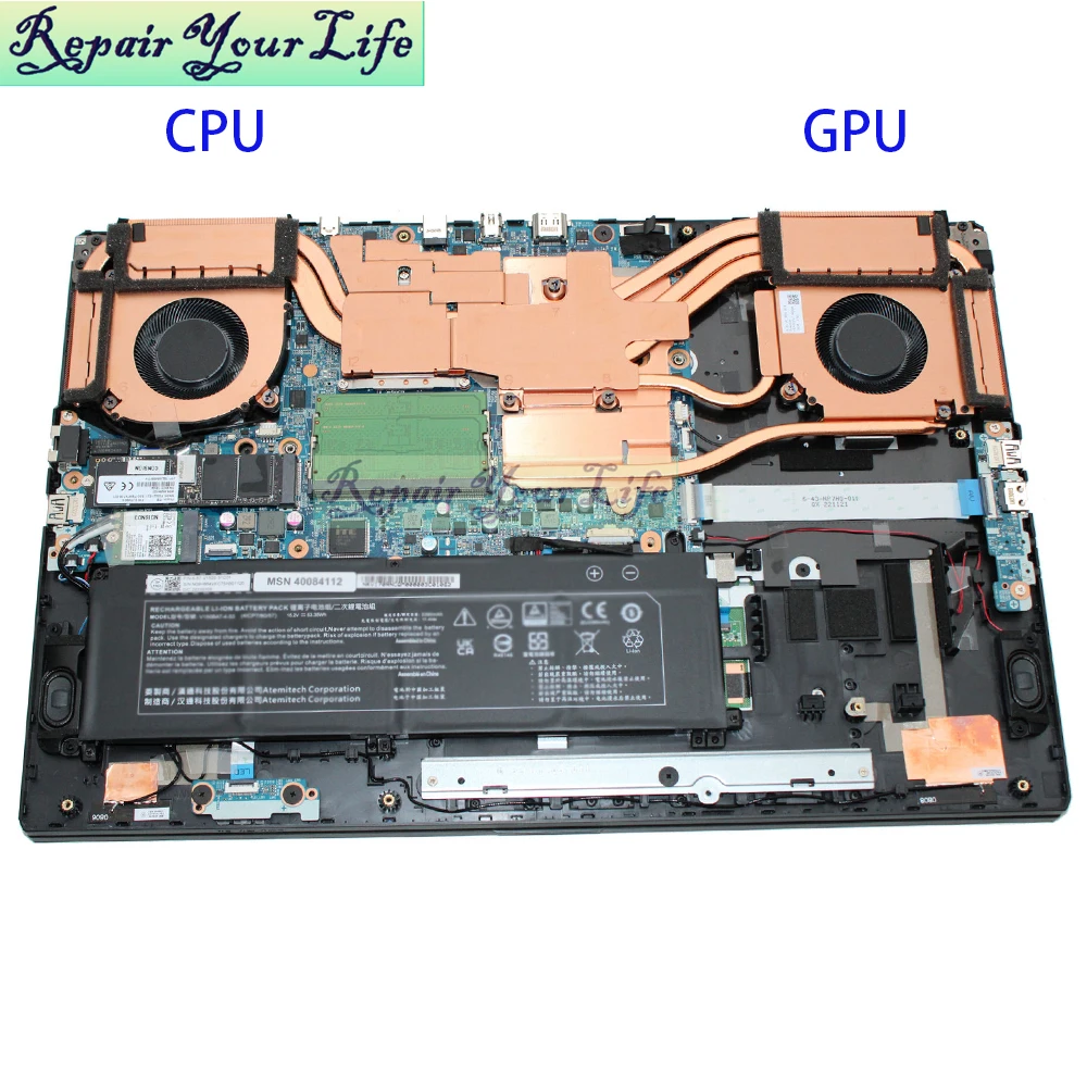 Wentylator procesora GPU do laptopa do Medion Erazer Scout E20 MD62528 V170RNC FQNX DFSCL12E06486S FQNW DFSCL12E16486S chłodnica — zdjęcie produktu 4