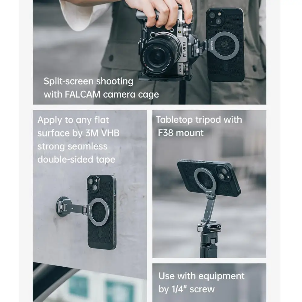 FALCAM-soporte magnético para teléfono móvil, soporte Universal para teléfono inteligente, jaula para cámara, trípode magnético para coche, F22 y F38, F383A11