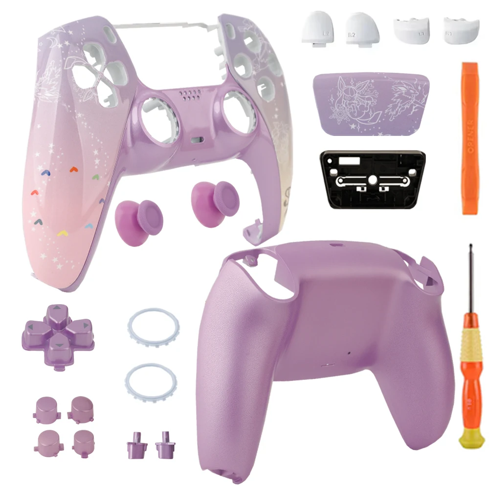 Kit Completo de Substituição da Carcaça para Controle PS5 BDM-010/020/030/040/050, Carcaça Frontal e Traseira com Touchpad, Modificação DIY para Reparo