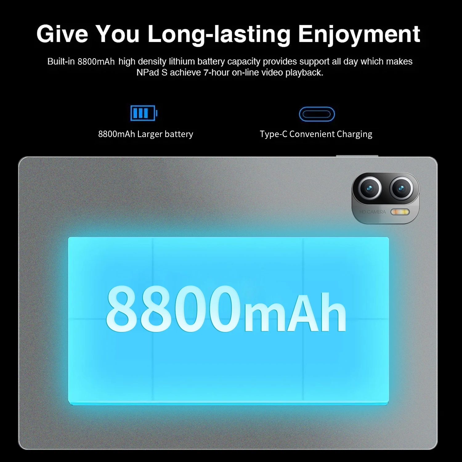 Tablet Android com Wi-Fi e rede Bluetooth, 16GB de RAM, 1TB ROM, 16MP, 32MP, 10.1 in, 8800mAh, 10Core, 12.0, Brand New, 2024