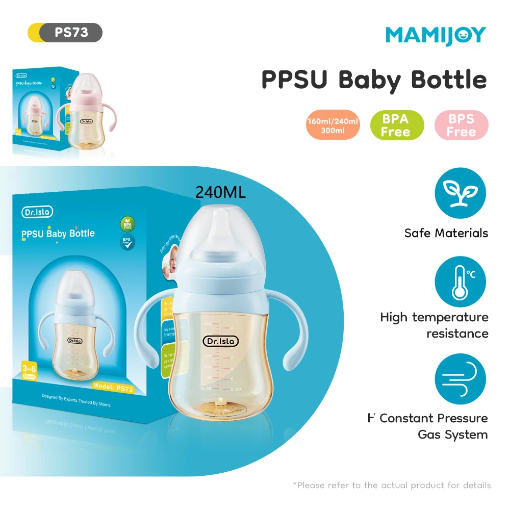 

MAMIJOY 240 мл детская бутылочка в горошек, антиколиковая и антиплавающая бутылочка для молока PPSU и функция отображения температуры для новорожденных PS73