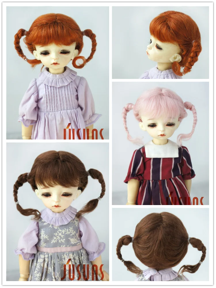 JD495 1/6 YOSD Mode BJD Mohair puppe perücken Größe 6-7 zoll Klassische Twist Mohair BJD perücken