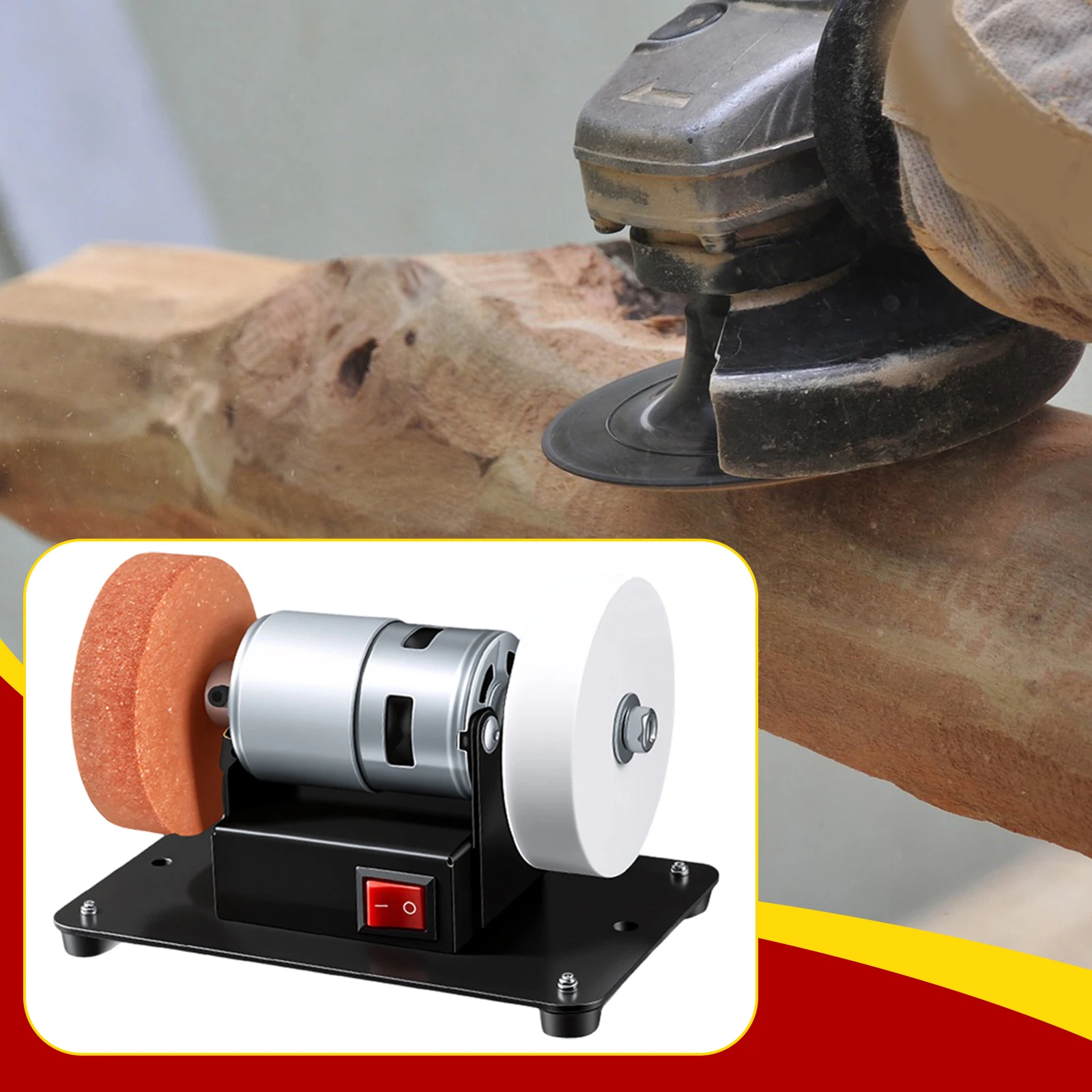 Mini Bench Grinder Sturdy Equipment for Polishing Woodworking Edge Polishing