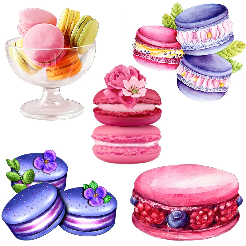 Three Ratels CO46 Watercolor hand-painted macaron pastry sticker kitchen restaurant decoration decal