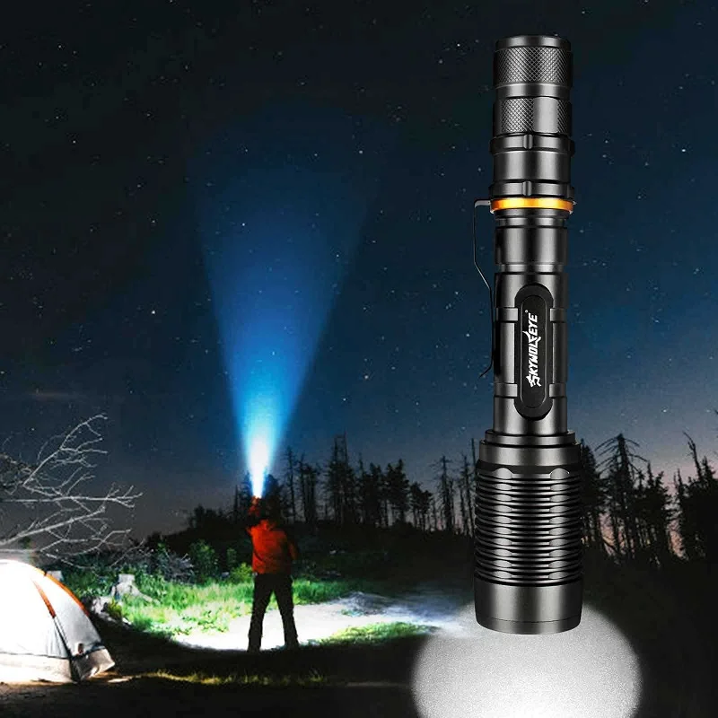 Led Flashlight Super Bright Flashlights Rechargeable High Lumens Torch 5 Modes Zoomable Waterproof for Camping Outdoor Hiking