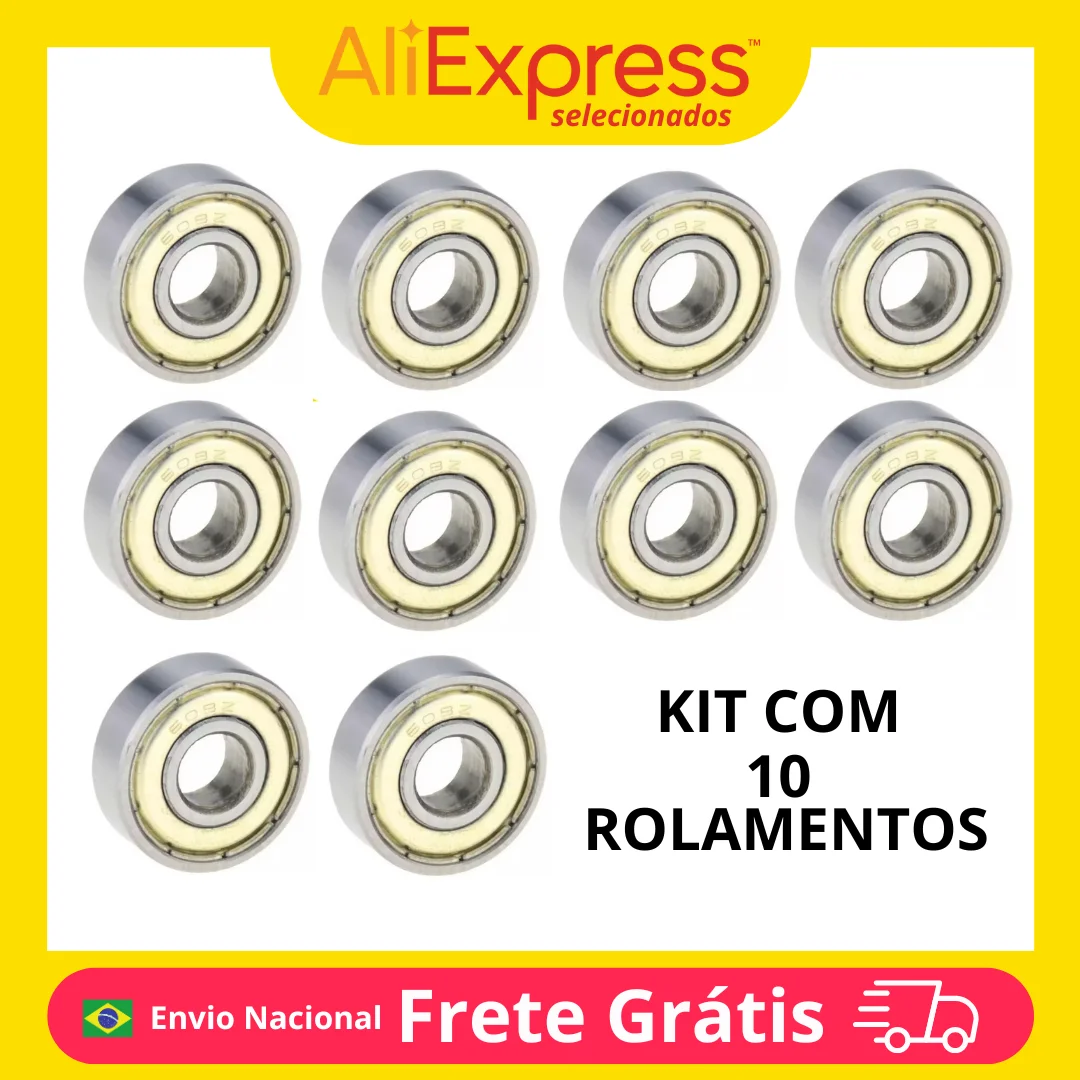 Kit 10 Bearings 608zz 8x22x7mm Carbon Steel 8mm Hole Bearing For Car Skateboard Smooth Rotation Precision Bearings