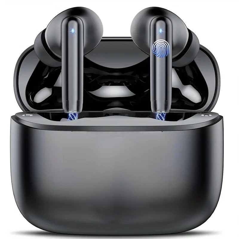 Écouteurs sans fil Bluetooth 5.3, 40db, suppression du bruit, 6 micro, ENC, avec affichage LED, appel HD, TWS, Mode transparence