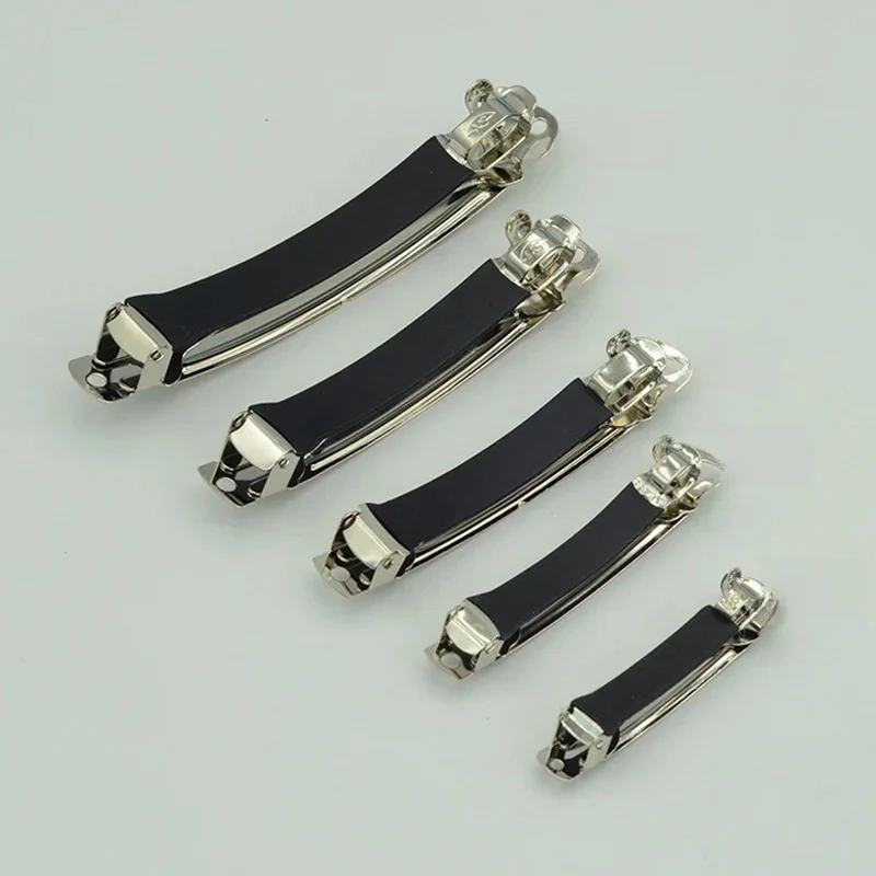 20 szt. 5cm 6cm 7cm 8cm 10cm srebrne metalowe francuskie spinki z gumowymi rurkami gładkie spinki do upięcia włosów spinki do włosów do DIY — zdjęcie 2