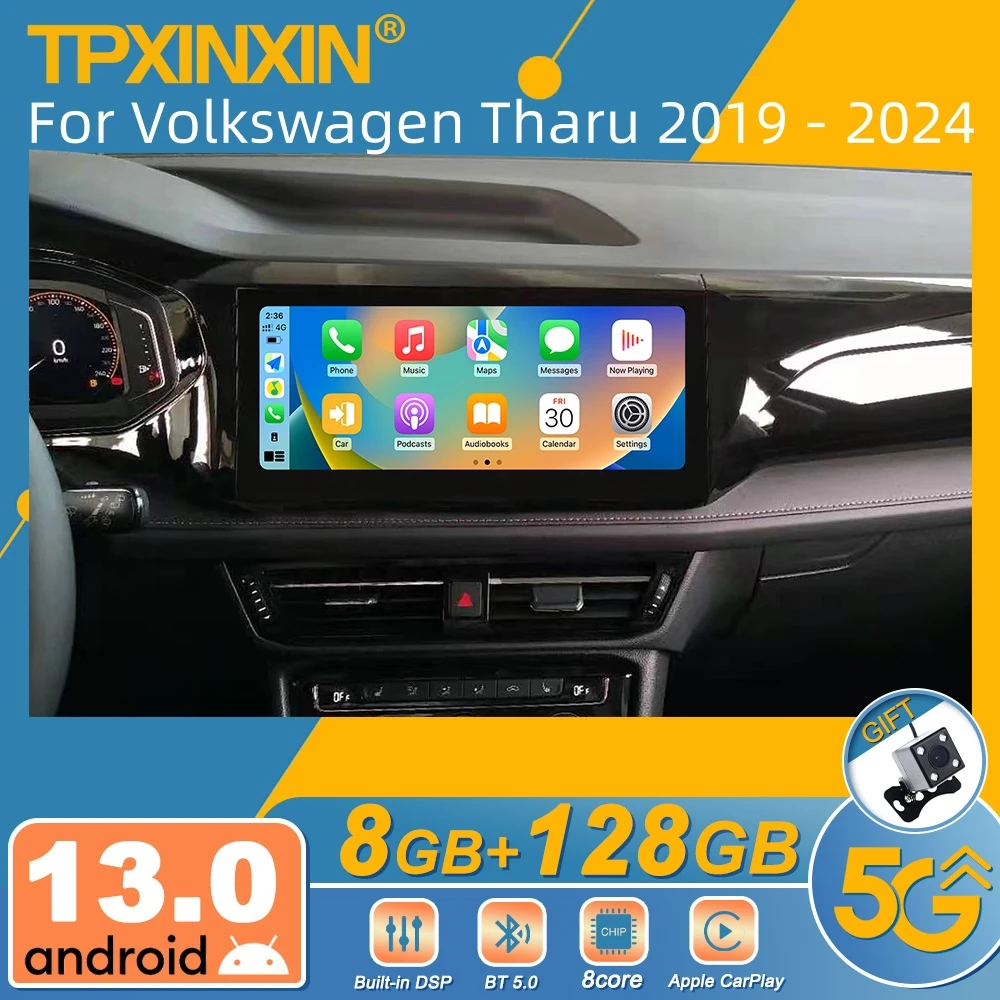 For Volkswagen T-Cross 2019 - 2024 Android Car Radio 2Din Stereo Receiver Autoradio Multimedia Player GPS Navi Head Unit Screen