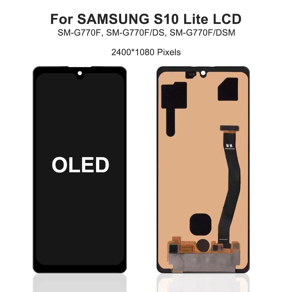 6.7\'\'  Amoled TFT S10 Lite LCD For Samsung S10 Lite Display For Samsung S10 Lite G770F SM-G770F/DS Touch Screen Digitizer +Frame