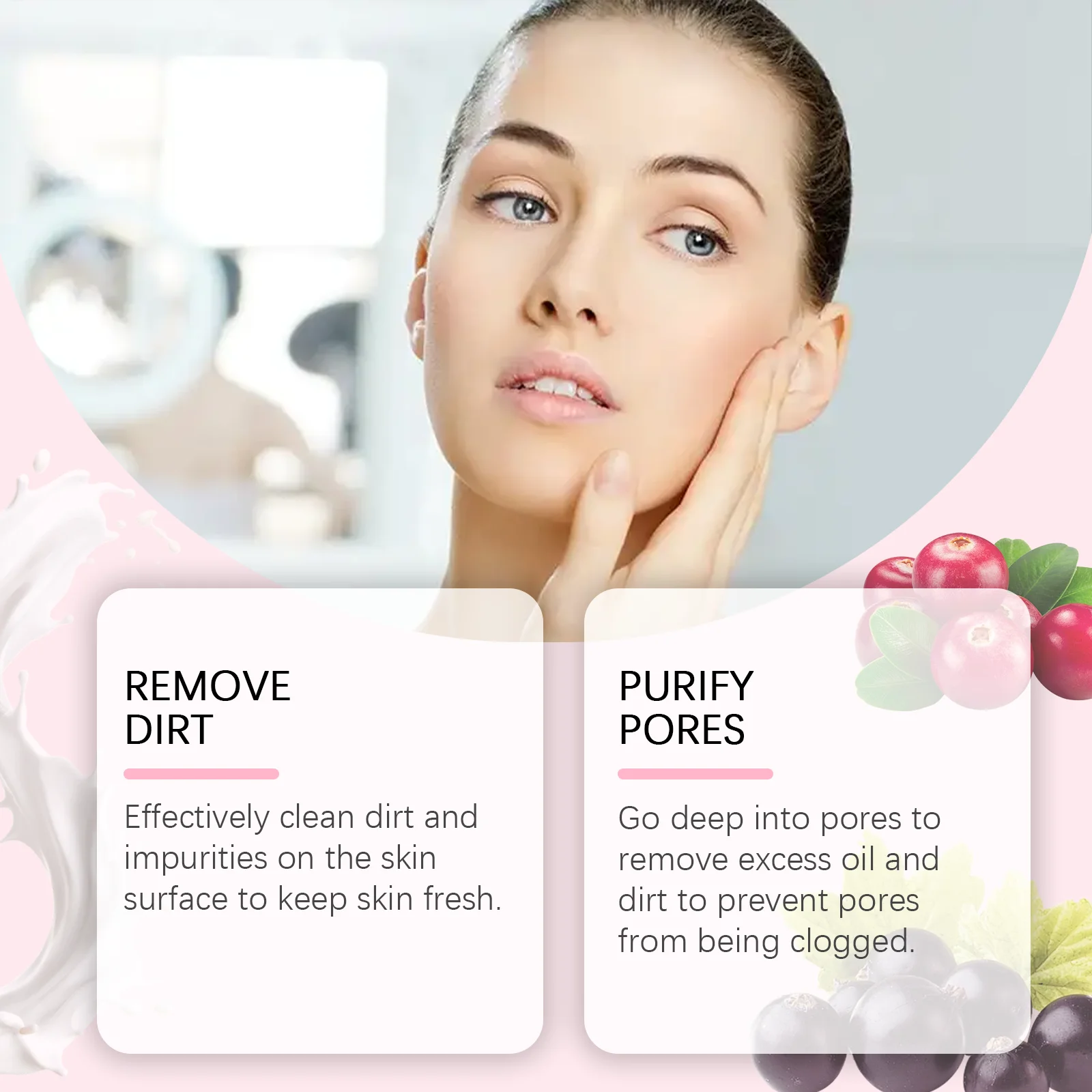 EELHOPE منظف الوجه ترطيب تنظيف لطيف المسام الأوساخ السيطرة على النفط لا ضيق غير مزعجة مهدئا منظف الوجه جل #2