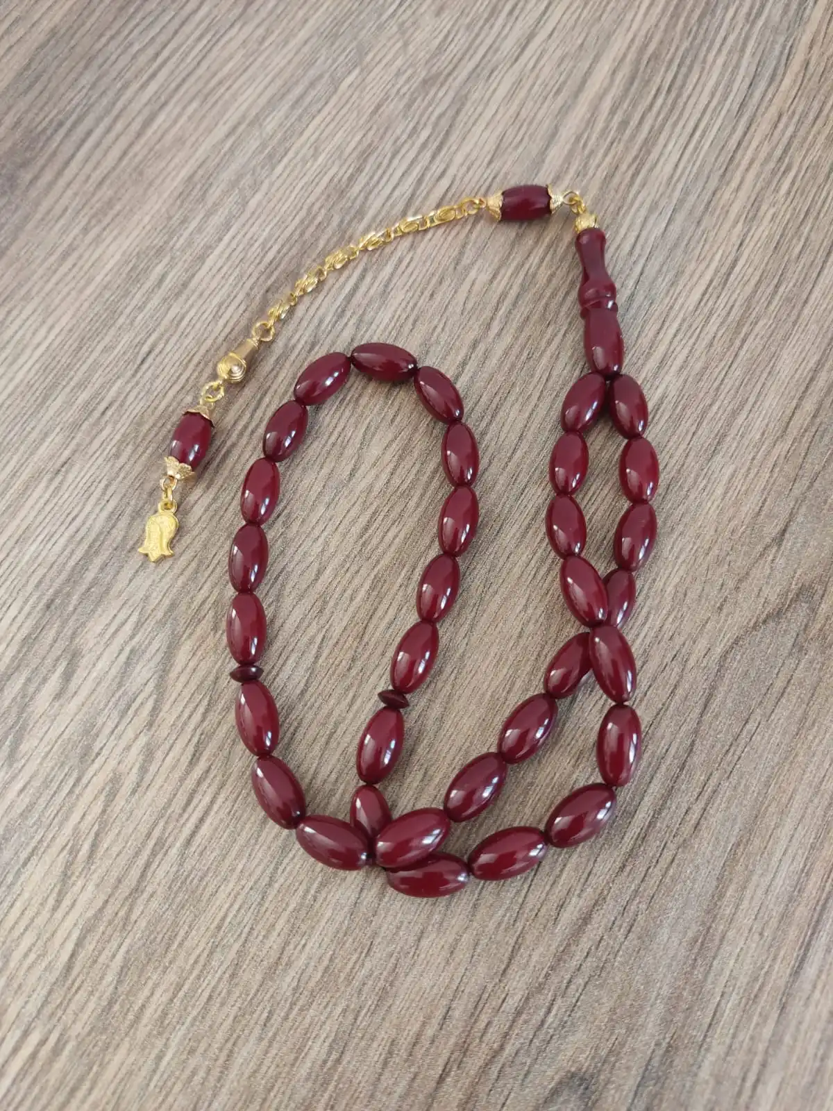 Ottoman Tasbih Muslim Fire Amber with Gold Plated Tassels Material Islam Prayer Beads handmade Fashion jewelry Misbaha Tasbeeh