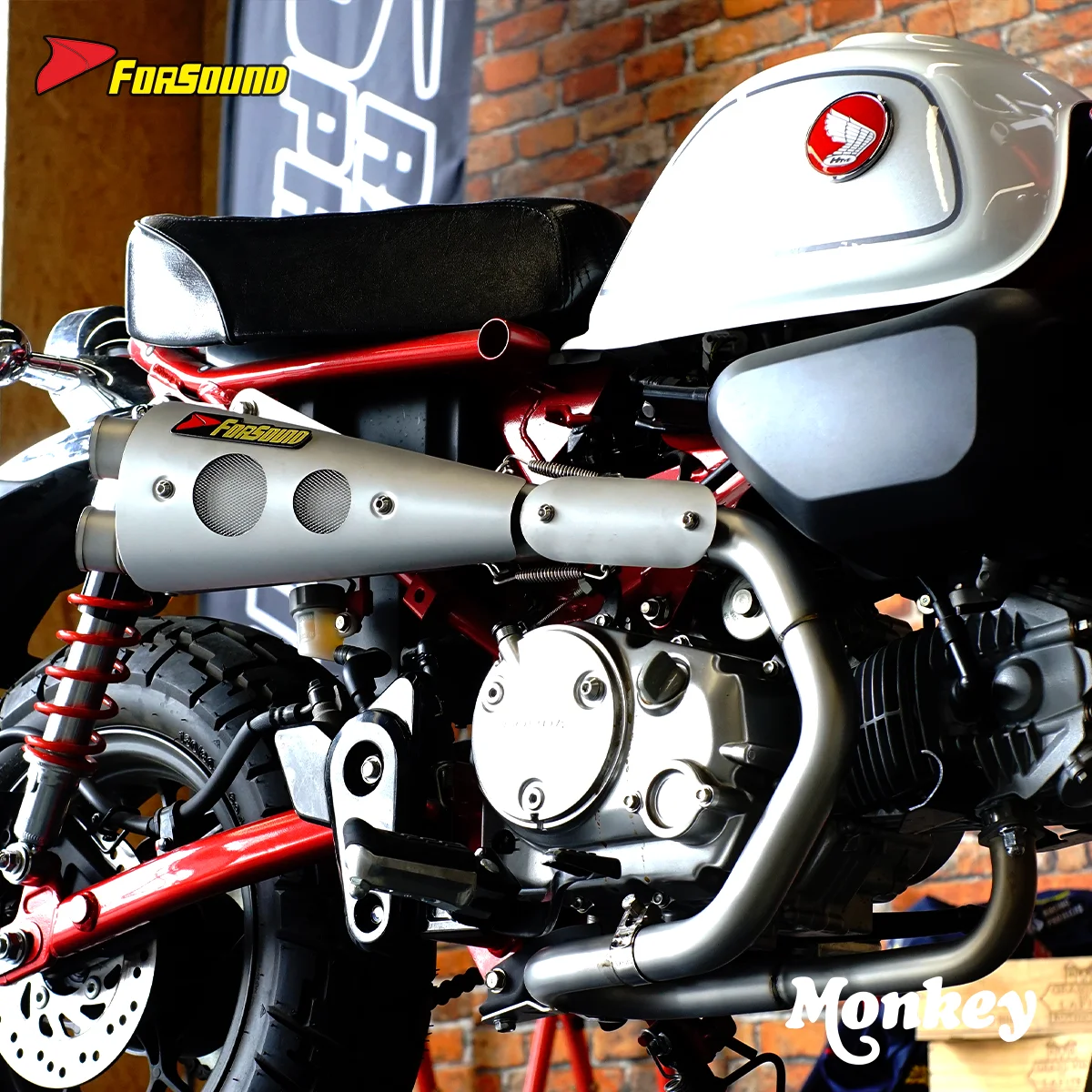 RS for Honda Monkey125 Monkey 125 Modified Full Section Double Gun Exhaust Pipe Silent Street Riding