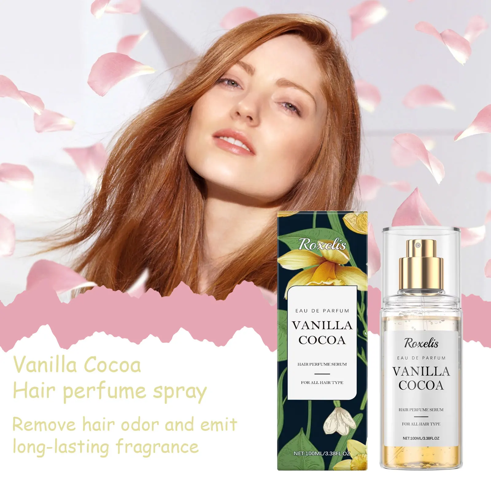 

Roxelis 100ml Vanilla Cocoa Perfume Spray For Hair Body Fragrance Refreshing Pheromone Flirting Dating Romantic Scent Perfume