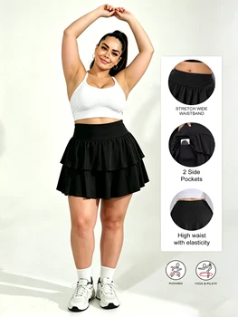 Plus Skort Women's Tennis Skirts High Waisted Tummy Control Pleated Athletic Golf Skorts…