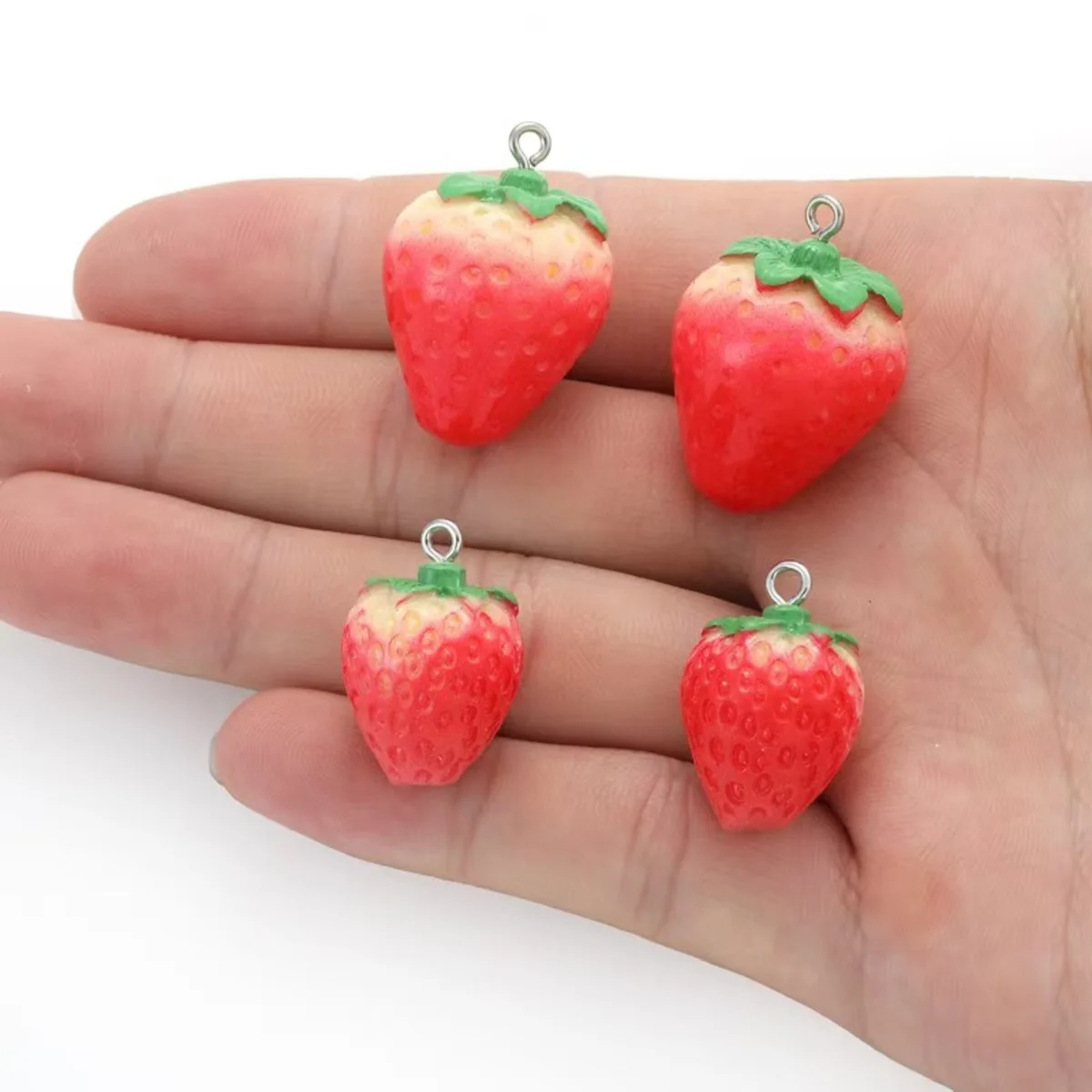 10pcs Strawberry Resin Pendant Charms Fruit Fashion Pendant DIY Earrings Jewelry Accessories image 3