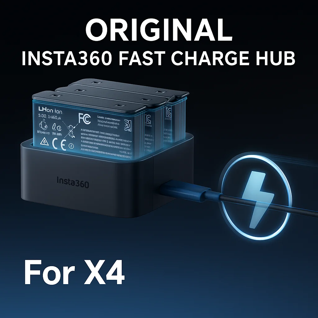 

Концентратор быстрой зарядки Insta360 X4, тройное зарядное устройство с быстрой зарядкой PD, интеллектуальное управление питанием и защитой от перезарядки