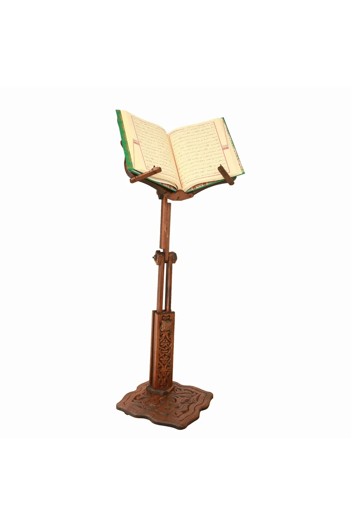 Adjustable Carved Wooden Quran Kerim,Bible,Torah Holder Lectern,Wheeled Book Holder,Photo Stand ,Cookbook Stand,Painting Stand