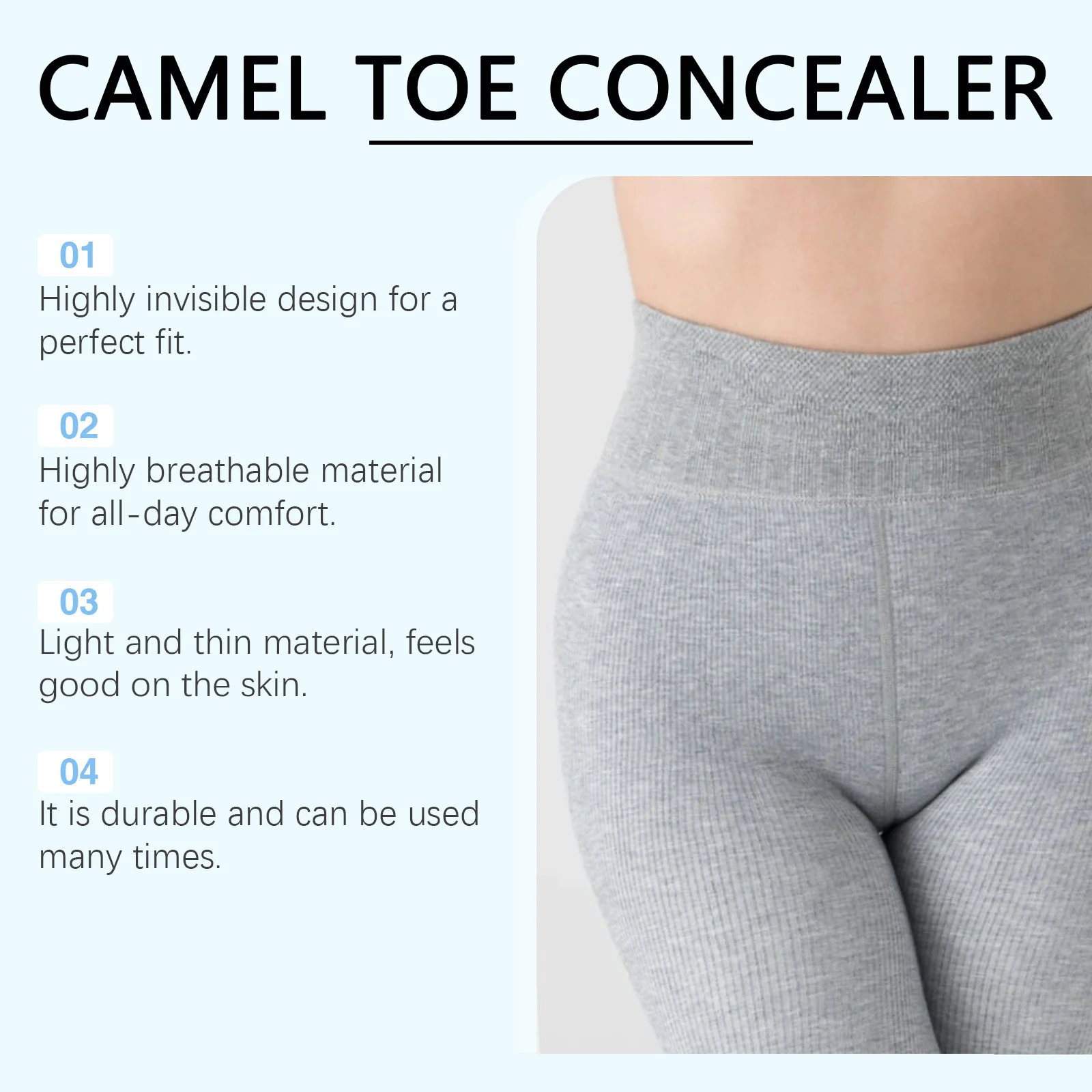 Camel Toe Concealer Panties Silicone Reusable for Swimsuit Underwear Leggings Privacy Invisible Self-Adhesive Seamless Camel Pad