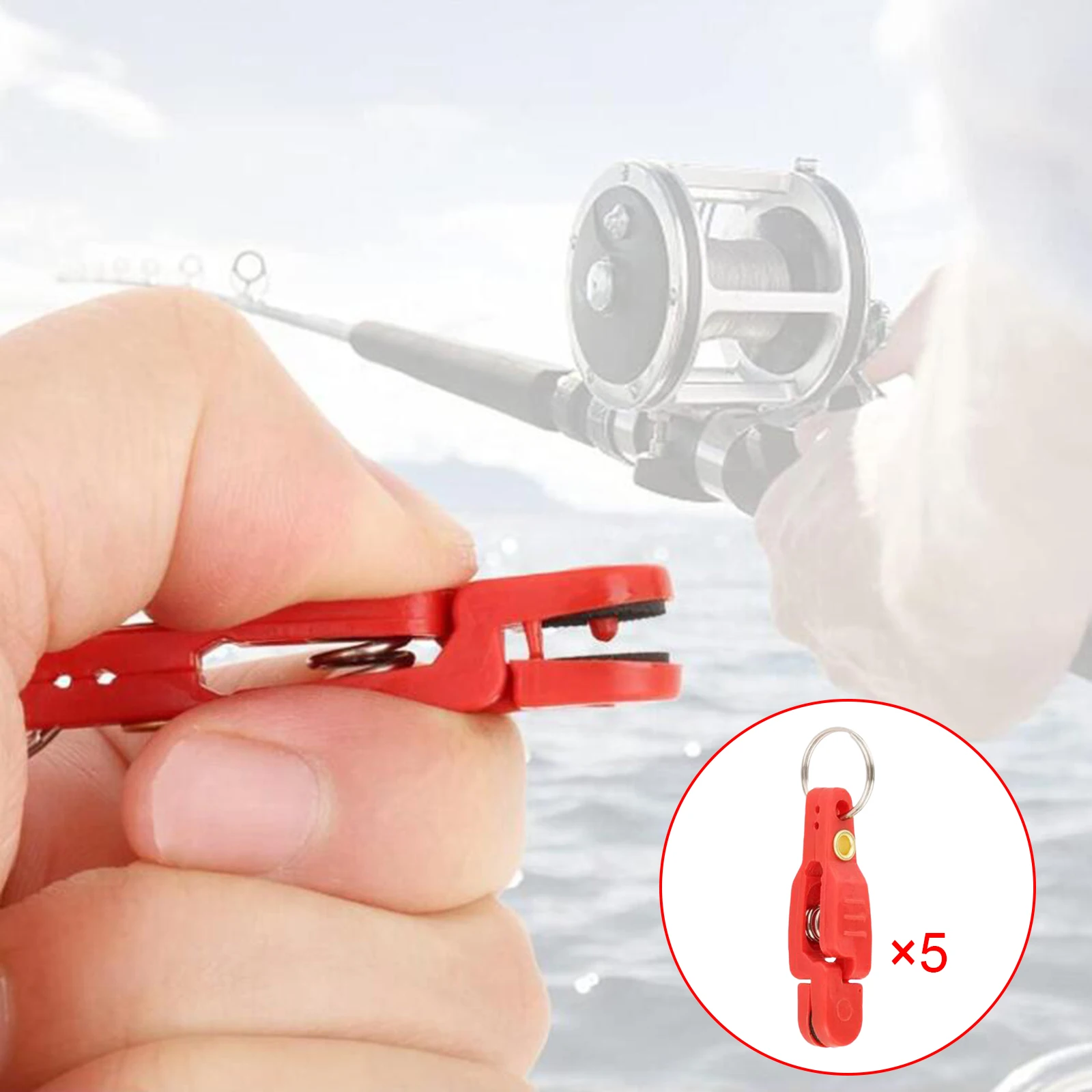 5 Pieces Heavy Tension Snap Release Clips for Weight Boat Fishing Downrigger with Key Ring for Kite Weight Downrigger ﻿ ﻿