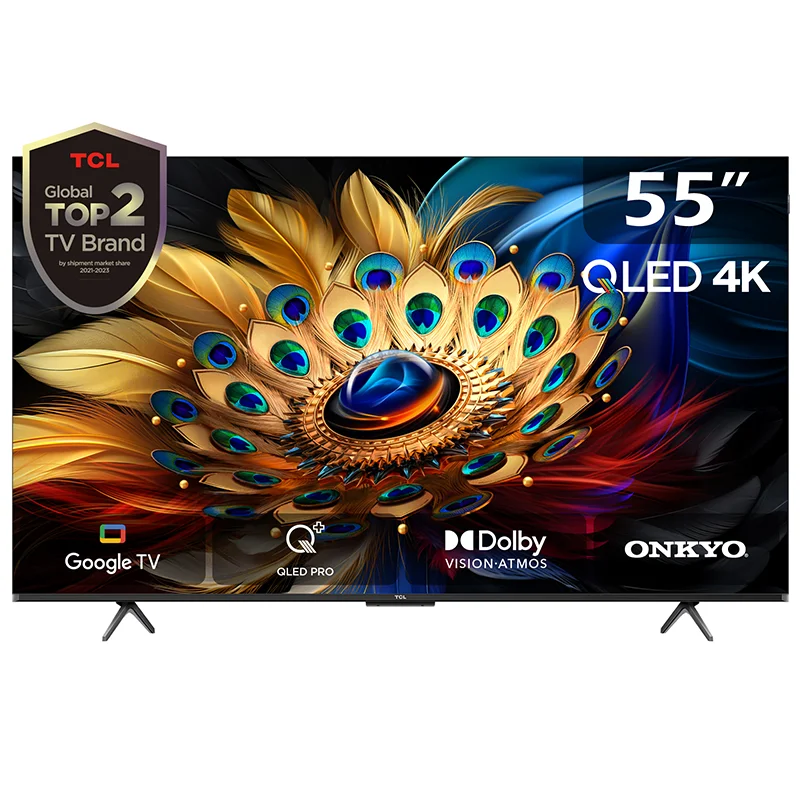 TCL 55‘’ C655 4K QLED Pro, Game Accelerator 120Hz Google TV, Dolby Vision, HDR10+, AirPlay2, Built