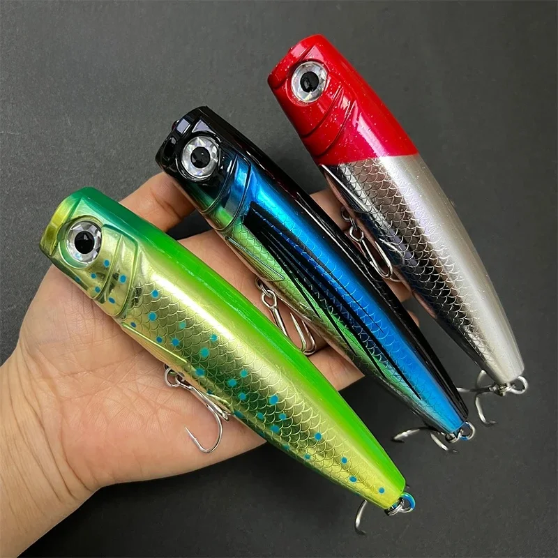 Big Poppers 13cm 58g Wędkarstwo morskie Plastikowa twarda przynęta Słonowodne Trolling leurres de Surface Topwater Popper Bass Tuna Fishing Lure — zdjęcie 2