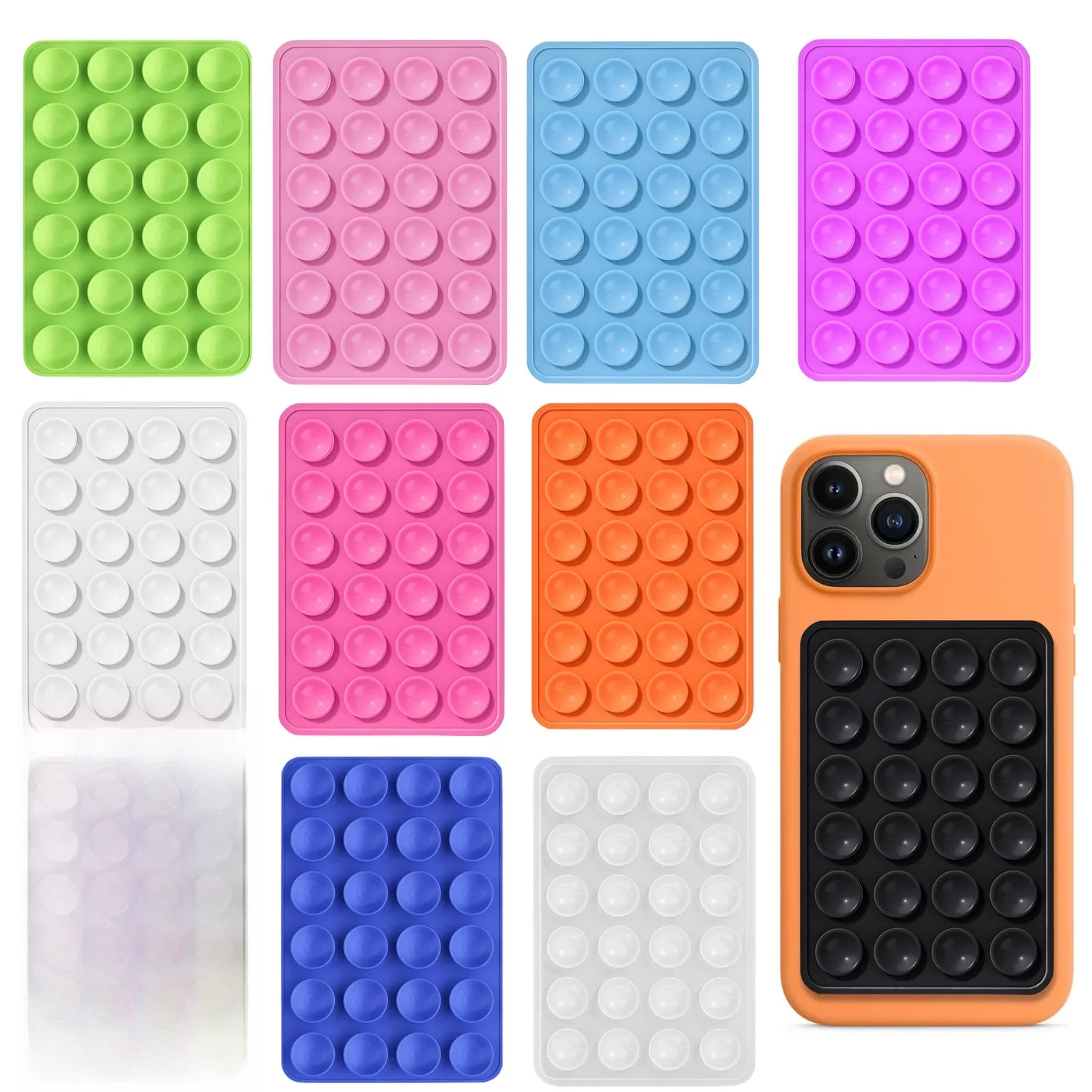 Coque de téléphone à aspiration en Silicone mains libres, support adhésif fort pour IPhone 15 14 13 12 Pro Samsung S24 S23, support arrière pour téléphone