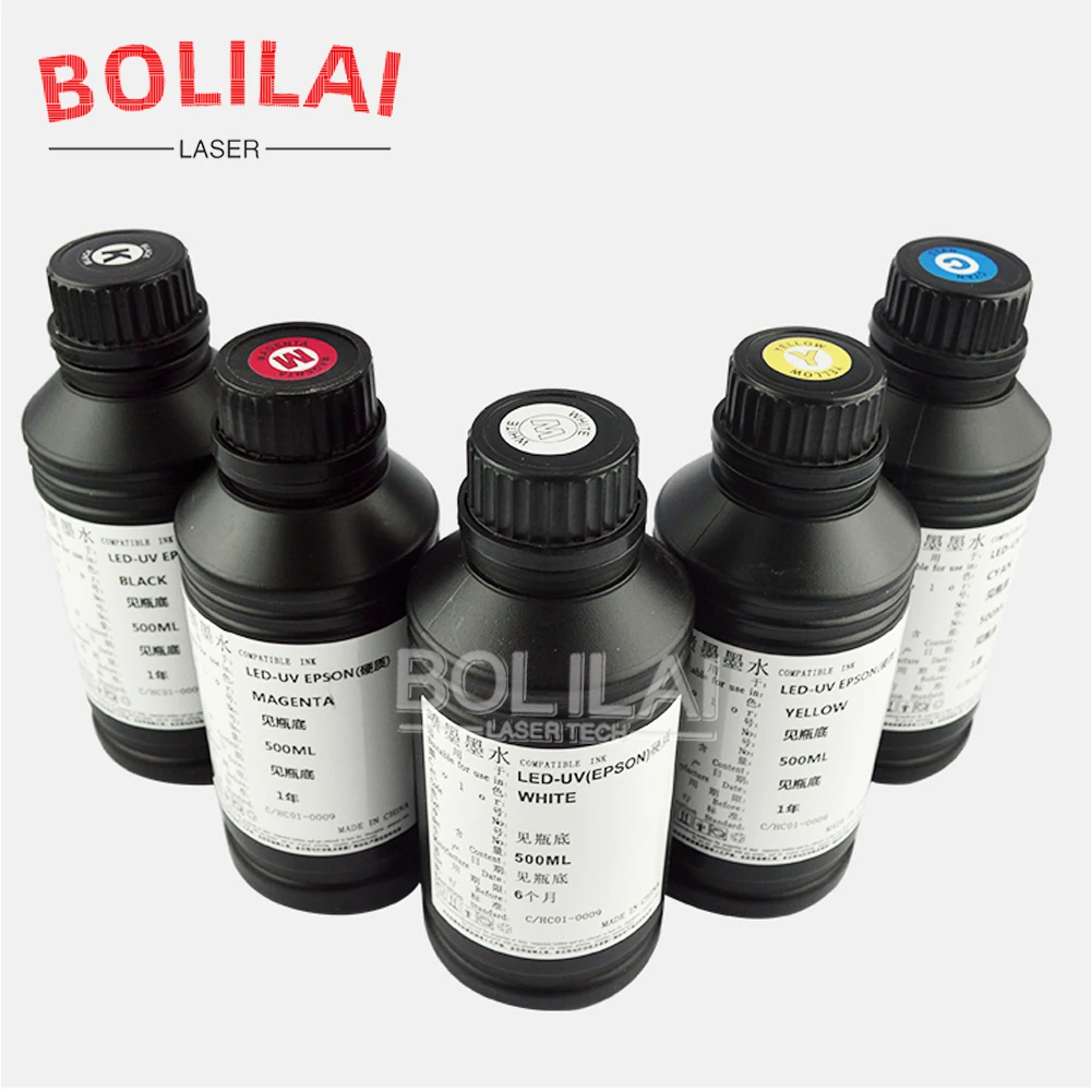 

500ml UV LED Curing Ink for Epson L1800 1390 XP600 TX800 DX5 DX7 I3200 I1600 4720 Print Head UV Flatbed DTF Printer Ink