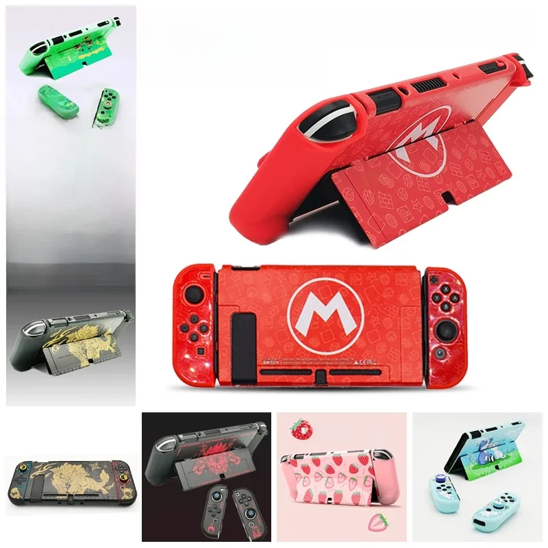 Coque rigide pour Nintendo Switch, boîtier de protection, couverture fine, peau colorée, accessoires OLED pour interrupteur NS