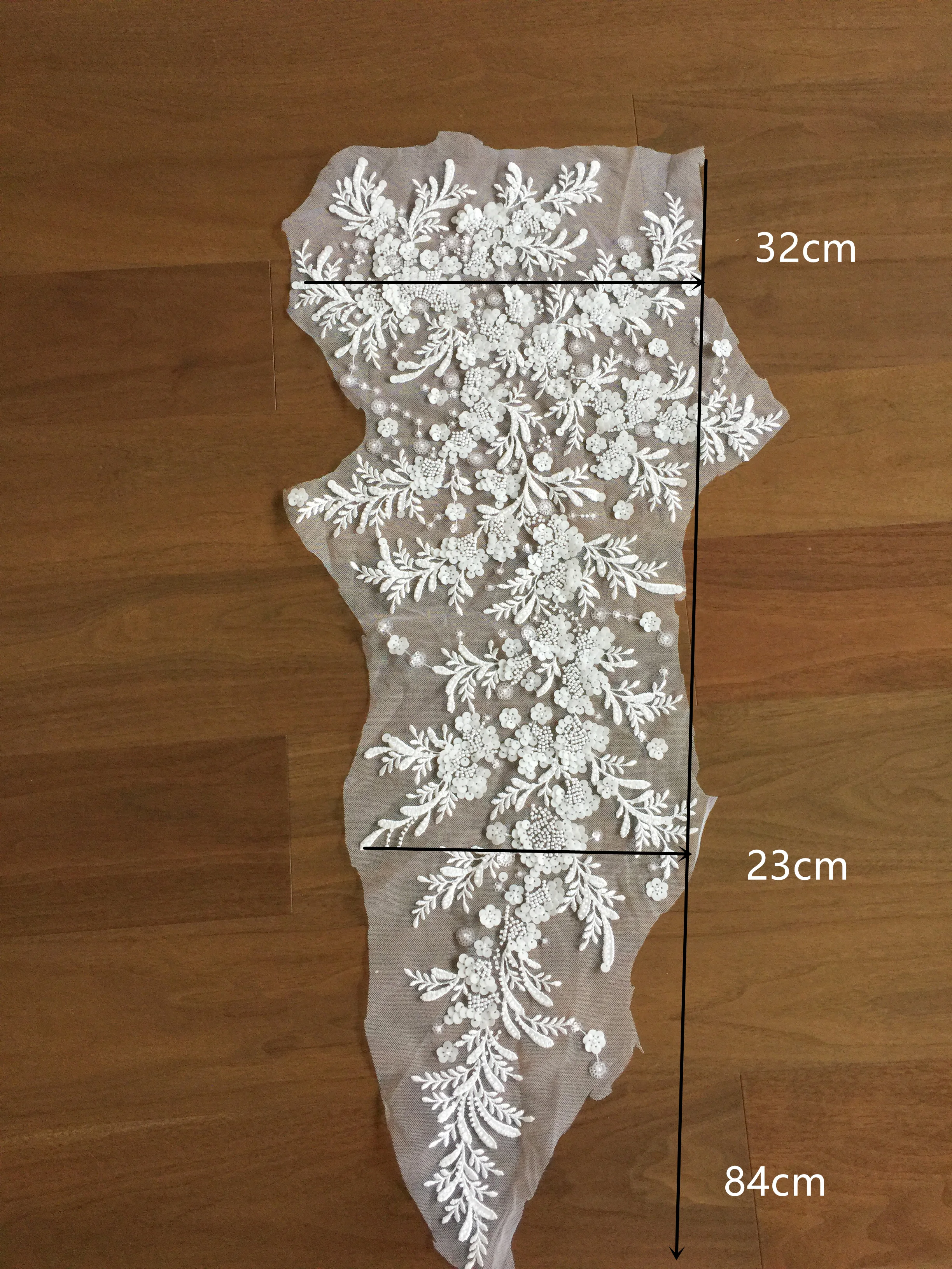 3D Luxury Flower Beaded Lace Appliques for Wedding Dresses Veils Bodice Rhinestone Lace Applique Patches Embroidery Lace  Ropa